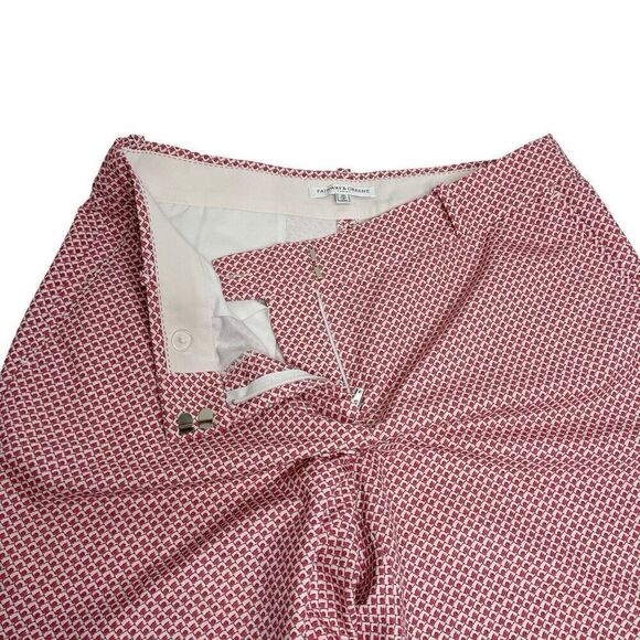 Fairway & Greene pink and white print Bermuda golf shorts size 10 - Picture 3 of 15